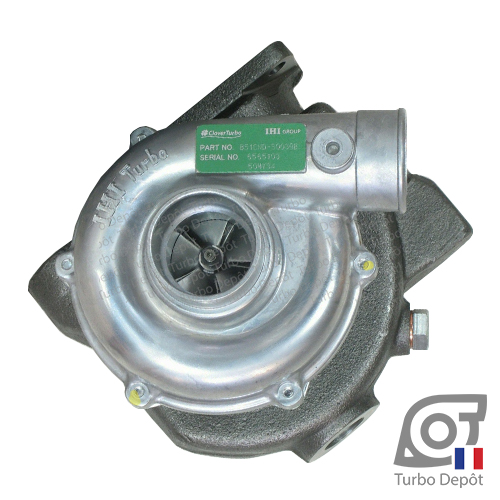 Turbo TX10414G pour IHI TURBO MY60, MY31, 12947418000, 12947418001, 129474-18000, 129474-18001, face 1 sur YANMAR MARINE moteur type 4JH2-THE, 4JH-THE, 4JH-DTE 1.6 DIESEL