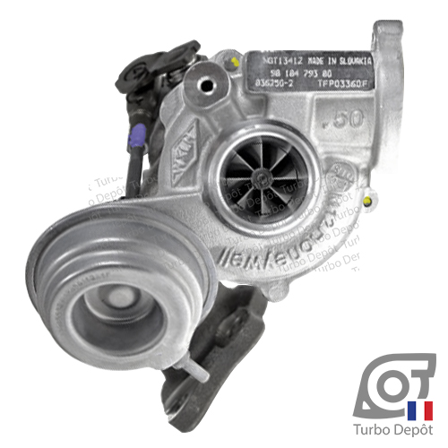 Turbo TR20505T pour GARRETT 829754-0001, 835401-0001, 836250-0001, 836250-0002, face 1 sur PEUGEOT 208 (2012 à 2019) ESSENCE 1.2 THP 110cv, PEUGEOT 308 (2013 à 2021) ESSENCE 1.2 THP 110/130cv, PEUGEOT 2008 (2013 à 2019) ESSENCE 1.2 THP 110/130cv, PEUGEOT 3008 (2016 à ce jour) ESSENCE 1.2 THP 130cv, PEUGEOT 5008 (2009 à 2017) ESSENCE 1.2 THP 130cv, PEUGEOT PARTNER (2008 à 2018) ESSENCE 1.2 THP 110cv, CITROEN BERLINGO (2008 à 2018) ESSENCE 1.2 THP 110cv, CITROEN C3 (2016 à ce jour) ESSENCE 1.2 THP 110cv, CITROEN C3 PICASSO (2008 à 2017) ESSENCE 1.2 THP 110cv, CITROEN C4 (2010 à 2018) ESSENCE 1.2 THP 130cv, CITROEN C4 PICASSO (2013 à 2017) ESSENCE 1.2 THP 110/130cv, CITROEN C4 CACTUS (2014 à 2020) ESSENCE 1.2 THP 110cv, DS AUTOMOBILES DS3 (2010 à 2016) ESSENCE 1.2 THP 110/130cv, DS AUTOMOBILES DS4 (2011 à 2015) ESSENCE 1.2 THP 130cv, OPEL ASTRA (2021 à ce jour) 1.2 ESSENCE 110cv, OPEL CROSSLAND X (2017 à ce jour) 1.2 ESSENCE 110/130cv, OPEL GRANDLAND X (2017 à ce jour) 1.2 ESSENCE 130cv, STELLANTIS 9808492680, 9810681380, 9812723880, 9818479380, 9808492680A, 9810681380C, GARRETT 829754-0001, 829754-1, 829754-5001S, 835401-0001, 835401-1, 835401-5001S, 836250-0001, 836250-1, 836250-5001S, 836250-0002, 836250-2, 836250-5002S