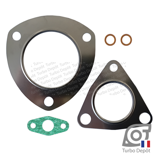 Pochette de joints PJ278G pour remontage turbo GARRETT 787556, 854800, face 1 sur FORD TRANSIT (2012 à ce jour) DIESEL 2.2 TDCi 100/125/150/155cv, FORD RANGER (2012 à ce jour) DIESEL 2.2 TDCi 150cv et MAZDA BT50 (2012 à 2020) DIESEL 2.2 CDVI 120/150cv