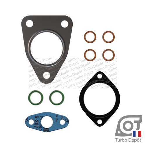 Pochette de joints PJ293D pour remontage turbo GARRETT 787274-0001, 803958-0002, face 1 sur ALFA-ROMEO 159 (2005 à 2013) 2.0 JTDM 136/163/170cv, ALFA-ROMEO BRERA (2006 à 2010) 2.0 JTDM 163/170cv, ALFA-ROMEO GIULIETTA (2010 à 2020) 2.0 JTDM 163/170cv, ALFA-ROMEO SPIDER (2006 à 2010) 2.0 JTDM 163/170cv, FIAT FREEMONT (2011 à 2016) 2.0 JTD 163/170cv, JEEP CHEROKEE (2013 à ce jour) 2.0 CRD 170cv, 55221457, 55229869, 55229869, 55235243, 55246402, 71724424, 71724426, 71724547, 71724547, 71724549, 71795142, 71795143, 71795339