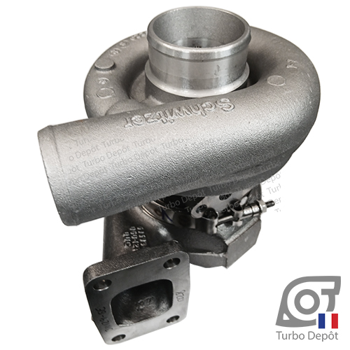 Turbo TR10275C pour SCHWITZER 312144, 312730, et GARRETT 465493-0001, 465493-0002, 465493-0003, face 1 sur application Same Deutz 4.0 Diesel