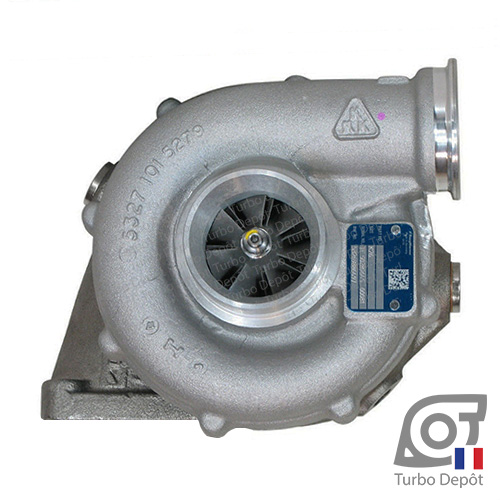 Turbo TR10620K pour BORGWARNER 5326-970-6496, face 1, sur VOLVO PENTA moteur 3.6 DIESEL type TKAMD41, 860352, 860352R